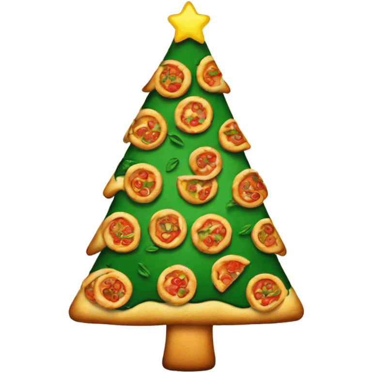 Christmas tree with pizza slices on it emoji