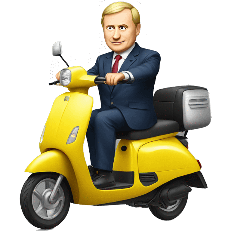 Russian President on yellow electric scooter (not moped) emoji