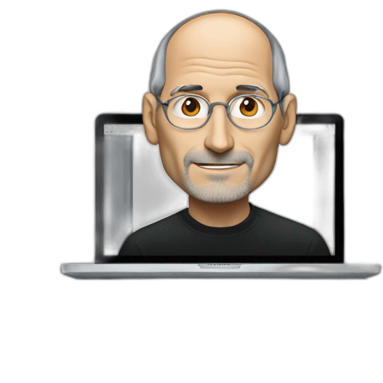 steve jobs using a microsoft laptop emoji