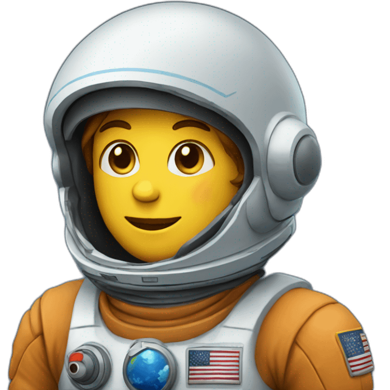 Space explorer with open blue helmet emoji