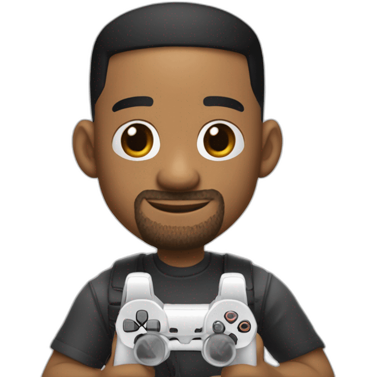 Will smith avec une manette de ps4 emoji