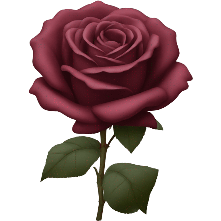 burgundy rose black stem emoji