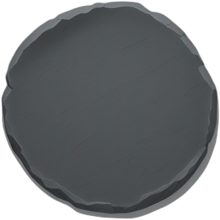 A round flat dark rough stone plate emoji