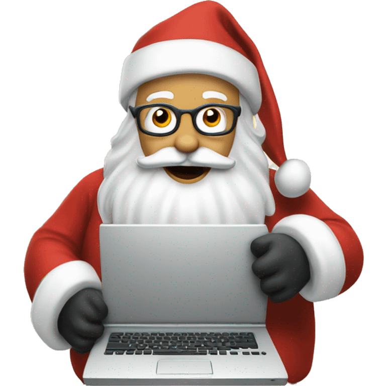 Santa with a computer emoji