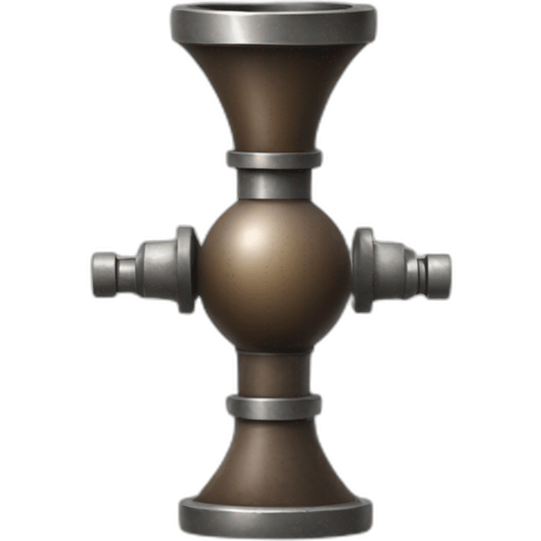 a pipe thats standing upright between 2 metal spheres emoji