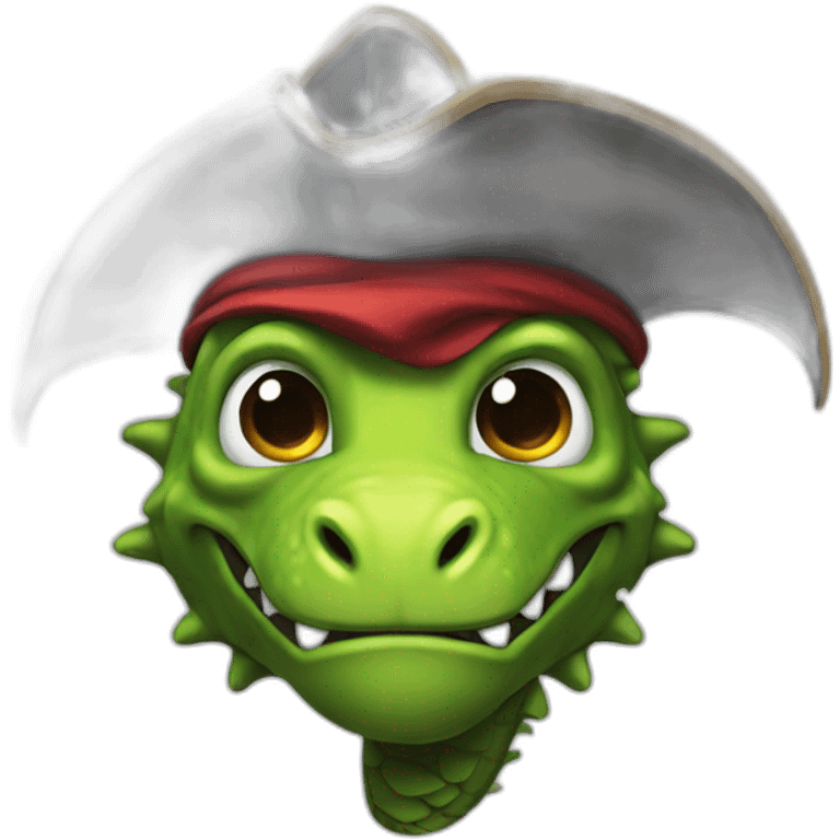 Dragon with pirate hat emoji