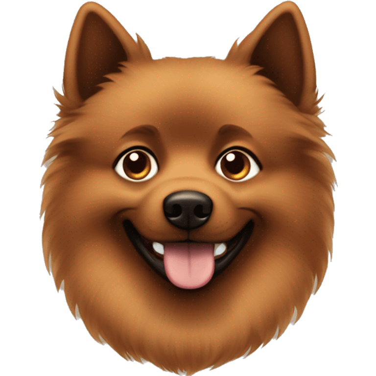 Brown big Spitz with dark brown freckles all over his face.  emoji