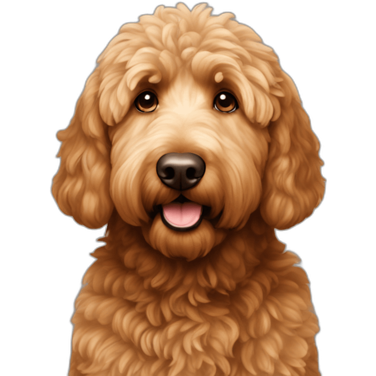 brown golden doodle wearing vision pro emoji