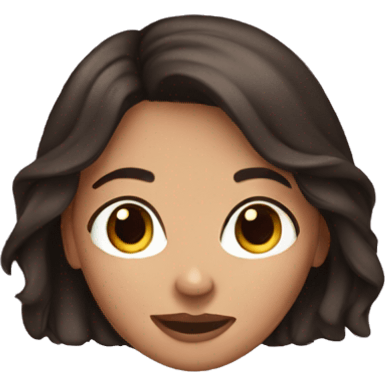 dark brown hair girl  emoji