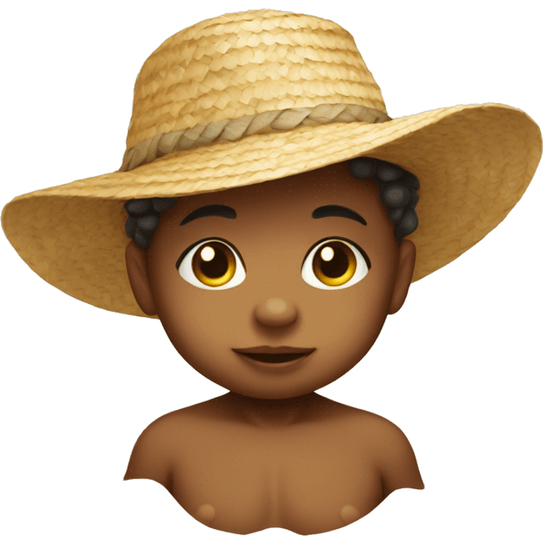 Baby with a straw hat  emoji