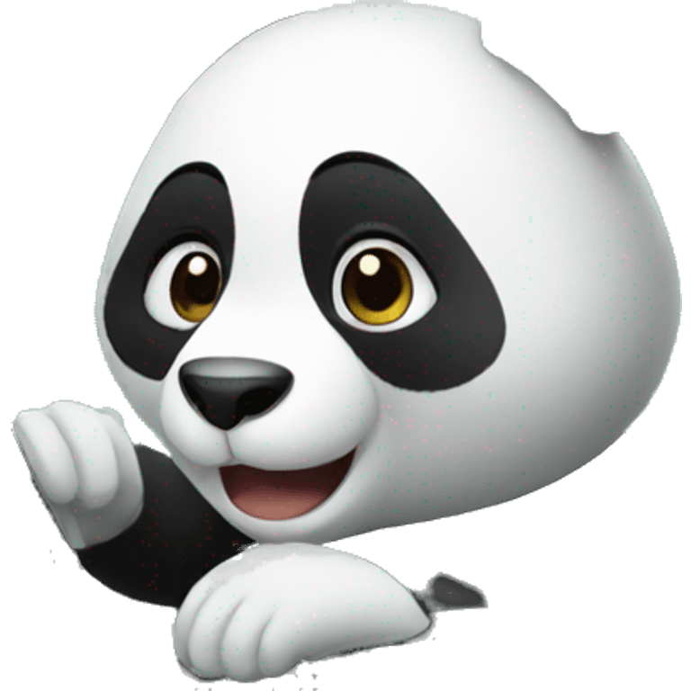 Panda driving car emoji