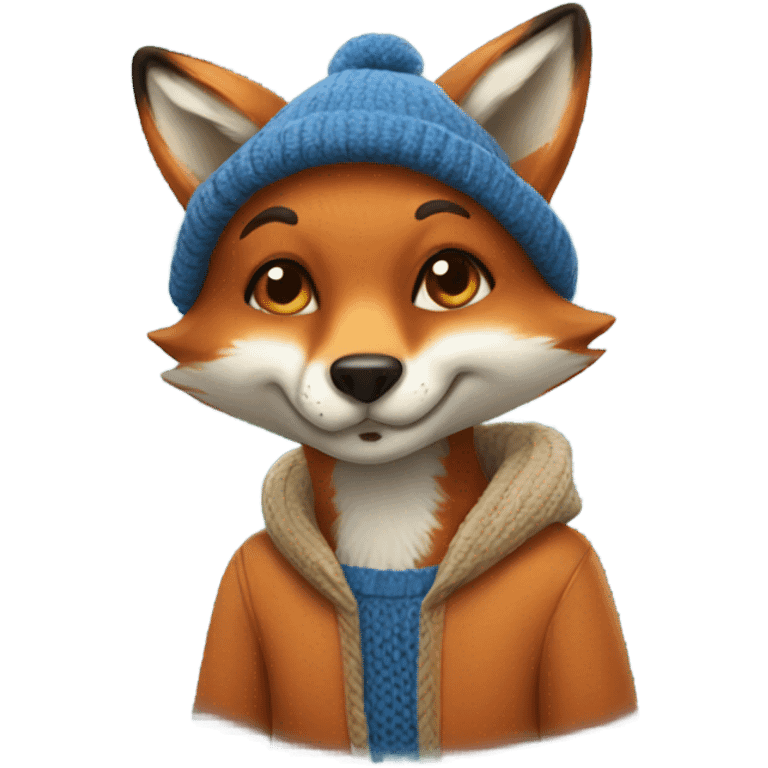 fox in blue sweater emoji