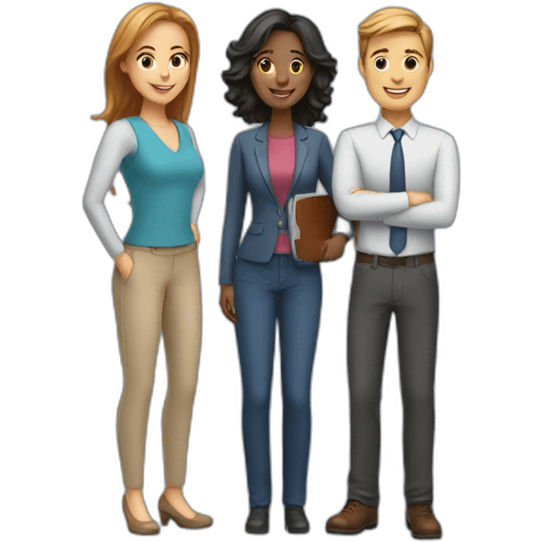 virtual education team 2 women and 1 men emoji