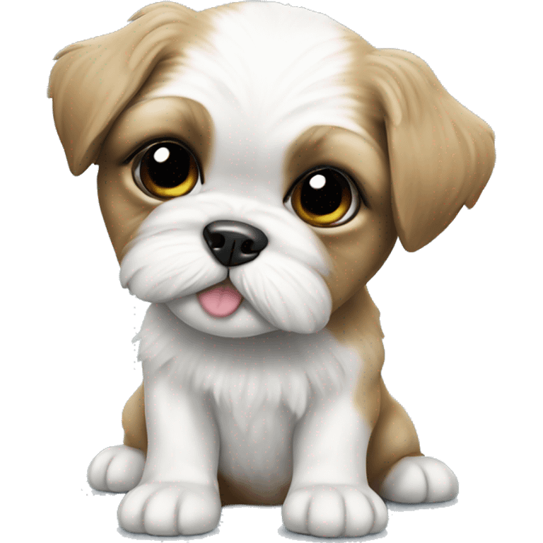 Realistic Shi - tzu puppy peeing  emoji