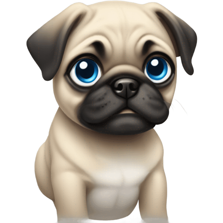 Baby pug with big blue eyes  emoji