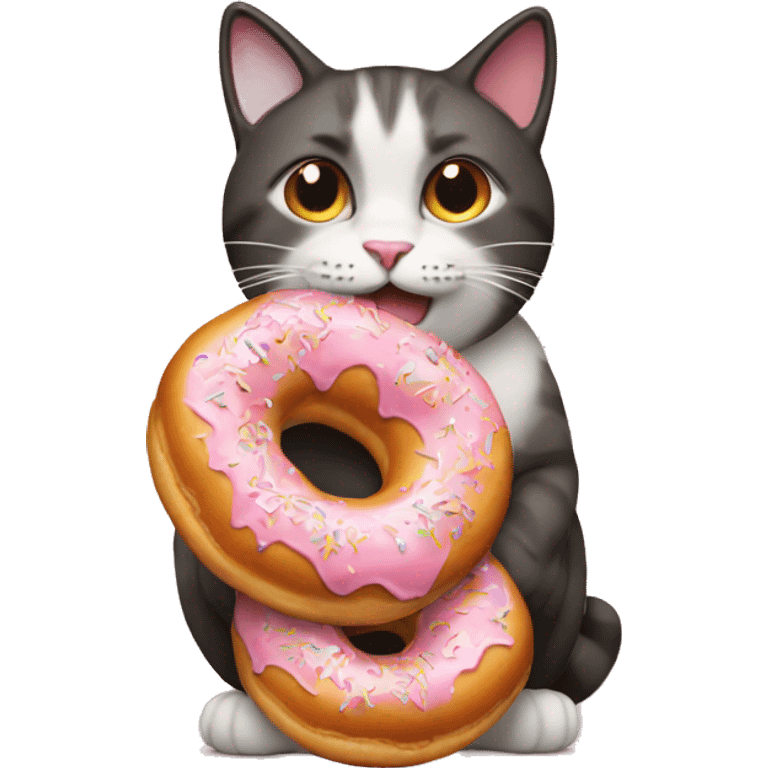 Cat with a doughnut  emoji