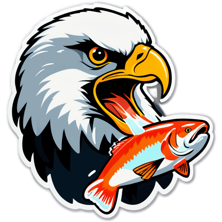 eagle eating salmon emoji