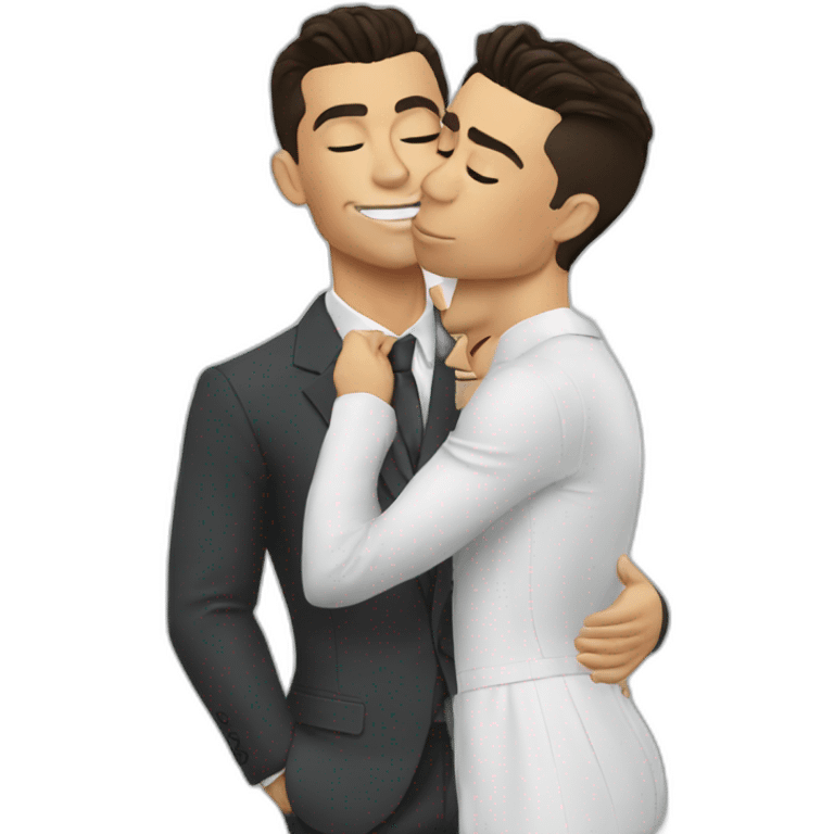 Cristiano Ronaldo kissing Mess emoji