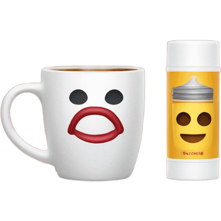 Lip balm and coffee emoji