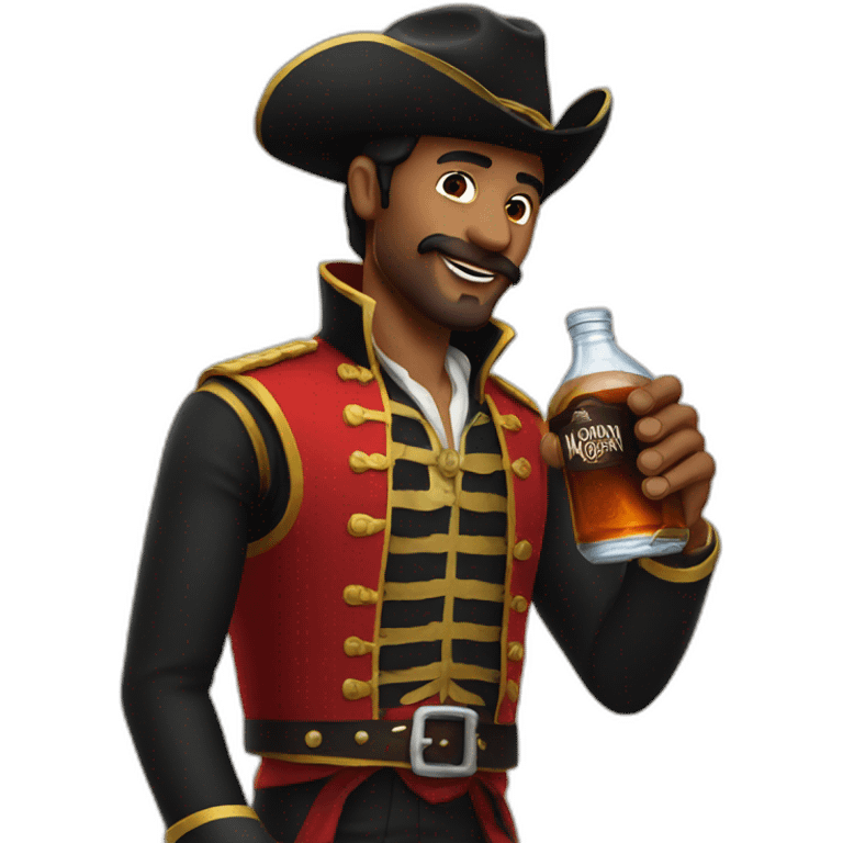 Man who drink bottle of captain Morgan emoji