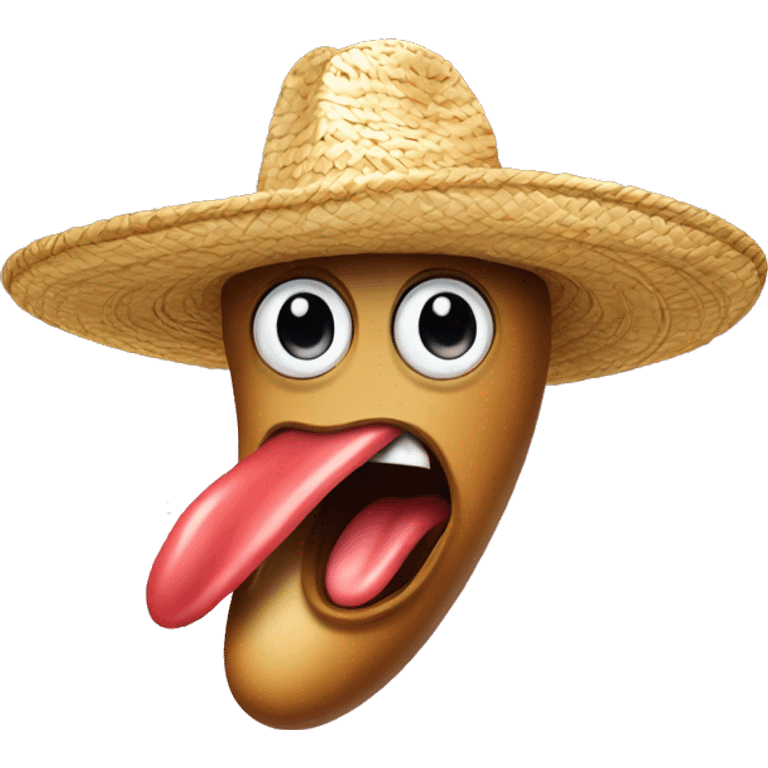 Tongue out with sombrero emoji