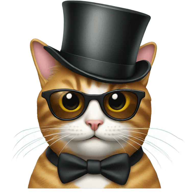 Cat with sunglasses and a top hat emoji