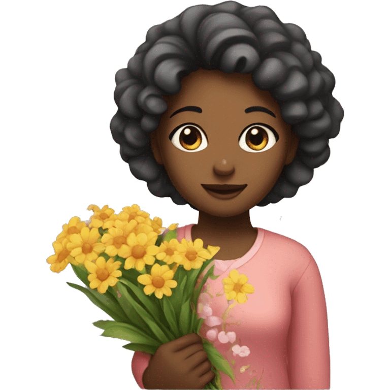 girl with flowers emoji