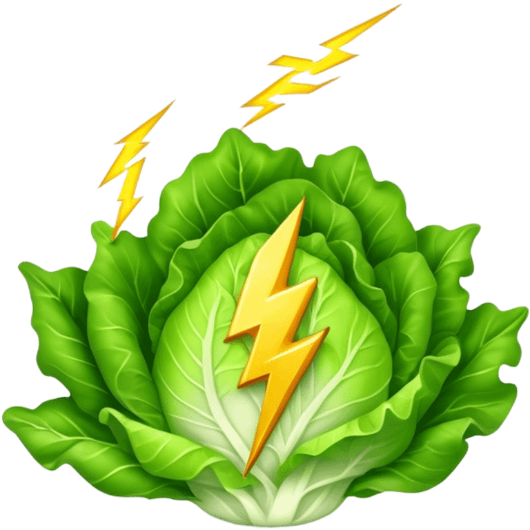 Lettuce with lightning bolt emoji