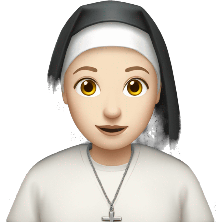 Nun with pale skin emoji