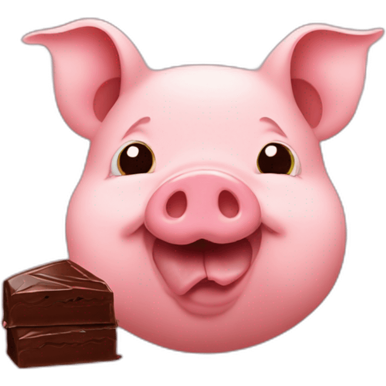 pig eats chocolate emoji