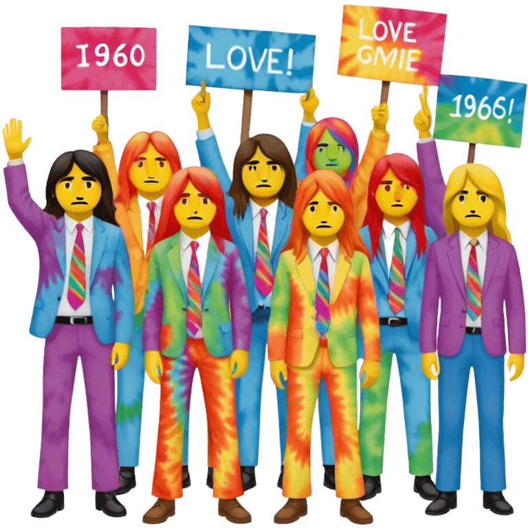 Hippies protesting in the 1960's emoji