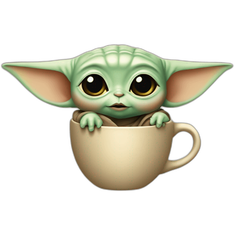 baby yoda a cup in her hands emoji