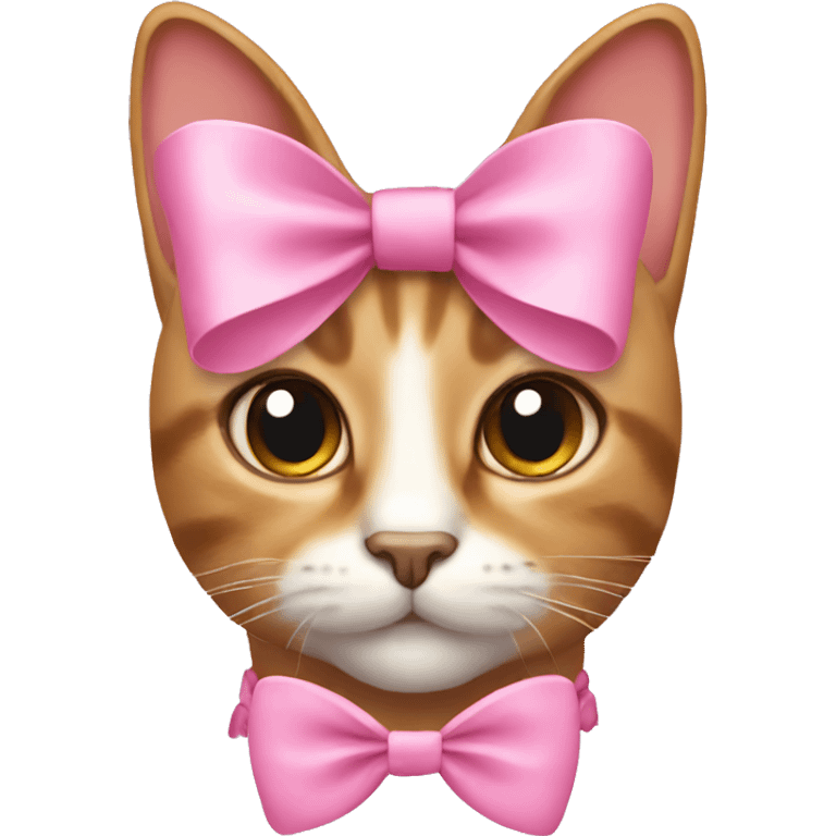 Cat with two pink bows on ears emoji