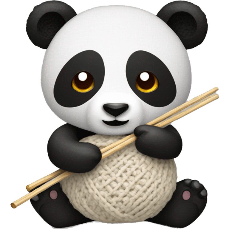 panda doing crochet emoji