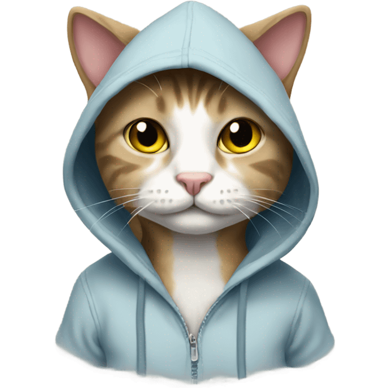 Cat wearing hoodie emoji