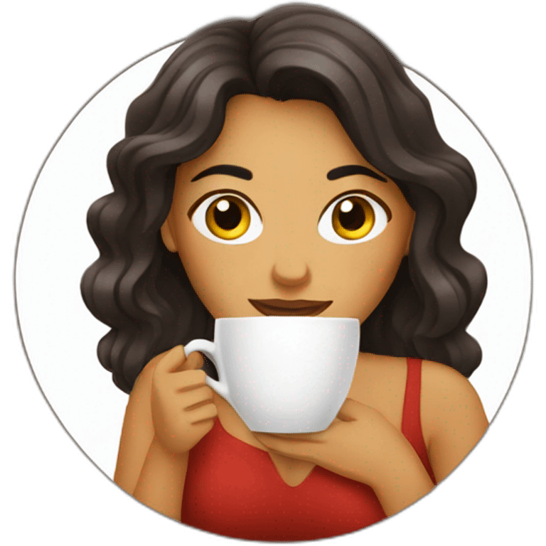 Latin Women drinking coffee emoji