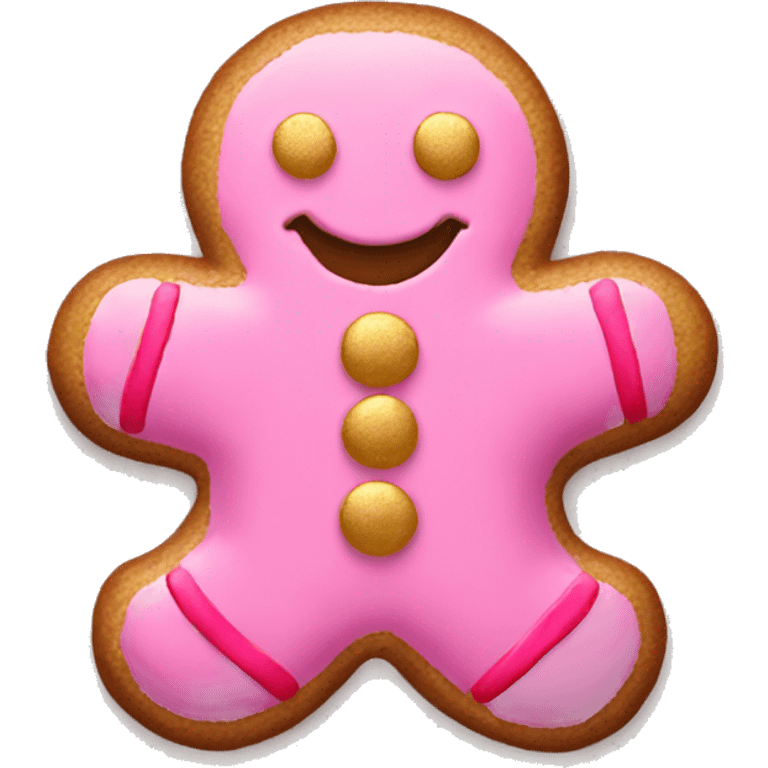 pink and gold gingerbread emoji