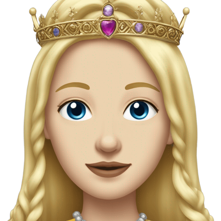 Queen Jane tudor England long blonde hair crown pretty detail emoji