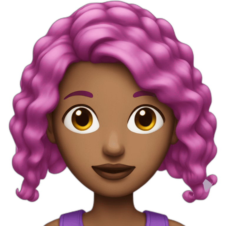 woman pink purple hair emoji