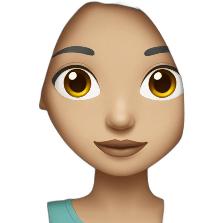 White skin color pakistani girl with black long hair emoji