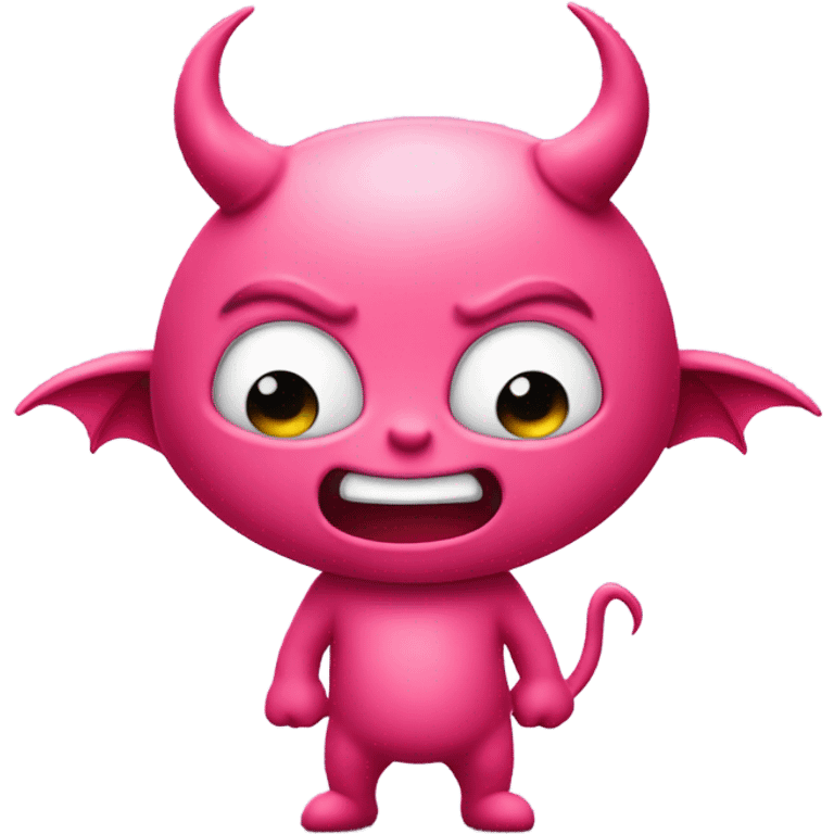 Cute pink devil bow down emoji