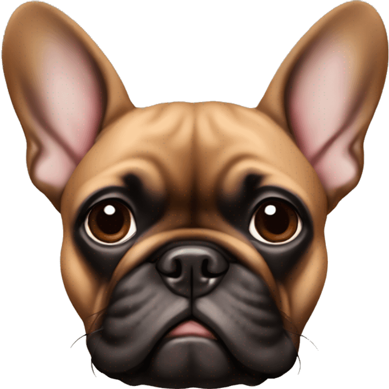 Brown French bulldog with black ears  emoji