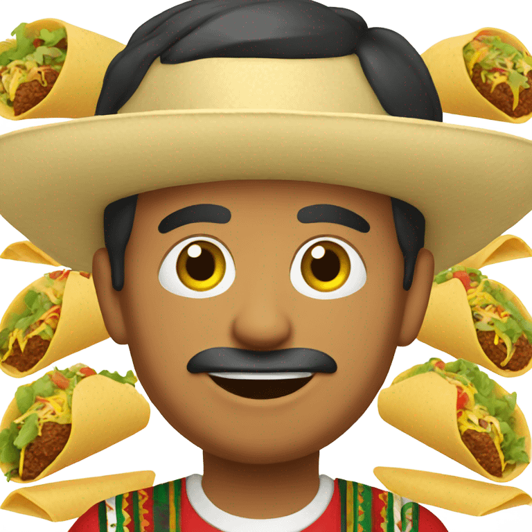 Mexican male eating a taco emoji