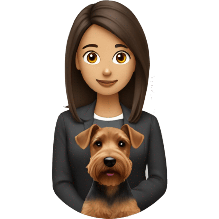 Brunette with welsh terrier emoji