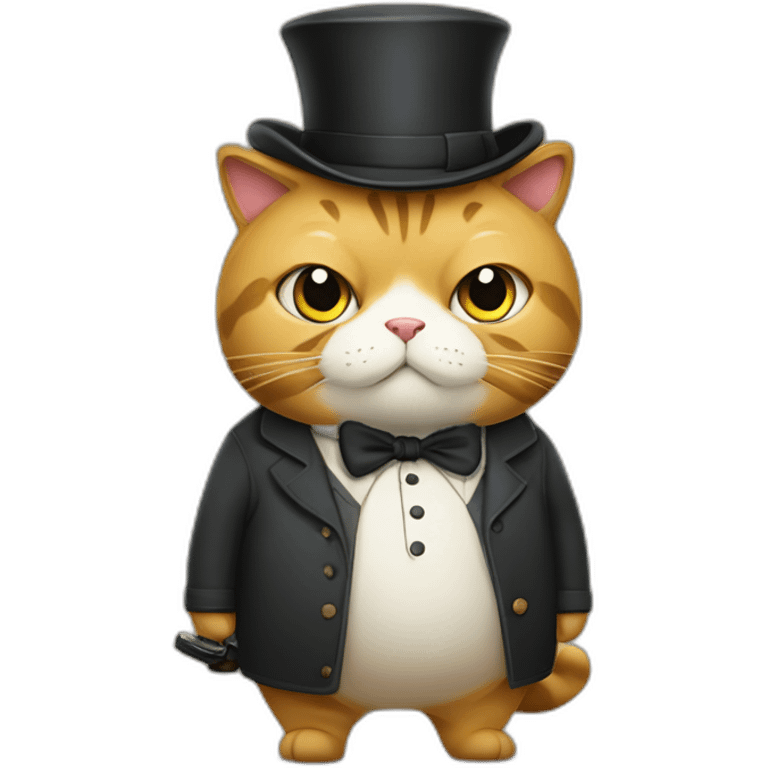 Fat cat dressed like Sherlock holmes emoji