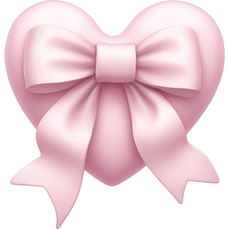 Pastel pink heart with white bow emoji