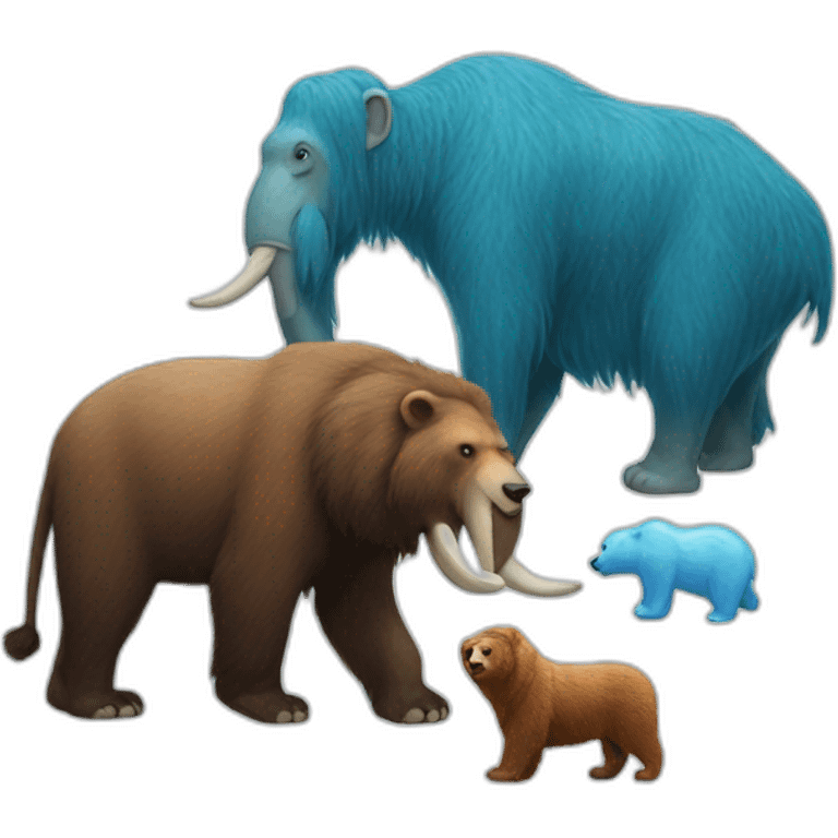 azure mammoth with dog and bear emoji