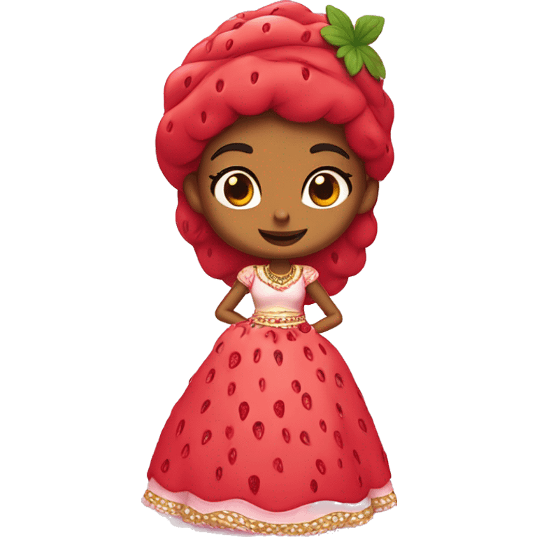 strawberry shortcake in a lehenga  emoji