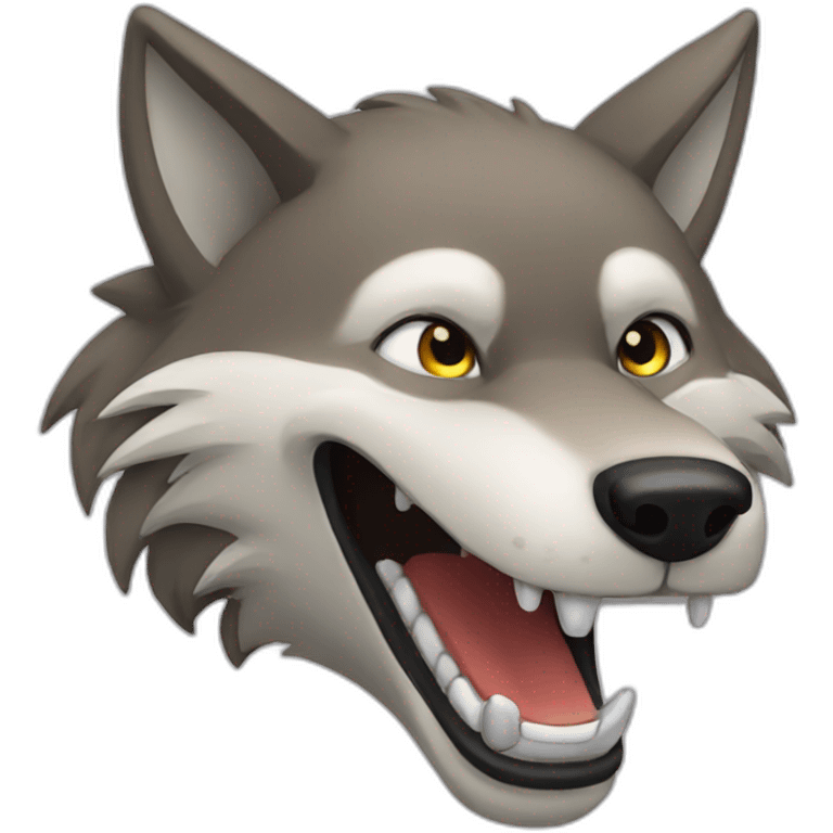 Wolf laughing emoji