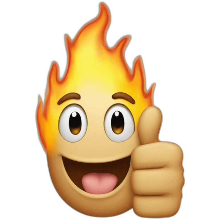 thumbs up made of flames emoji